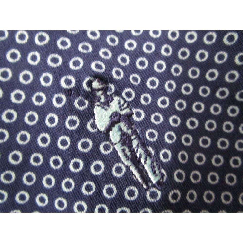 Donald Ross Mens Large Blue Geometric Print Performance Golf Polo Shirt L - Picture 5 of 9